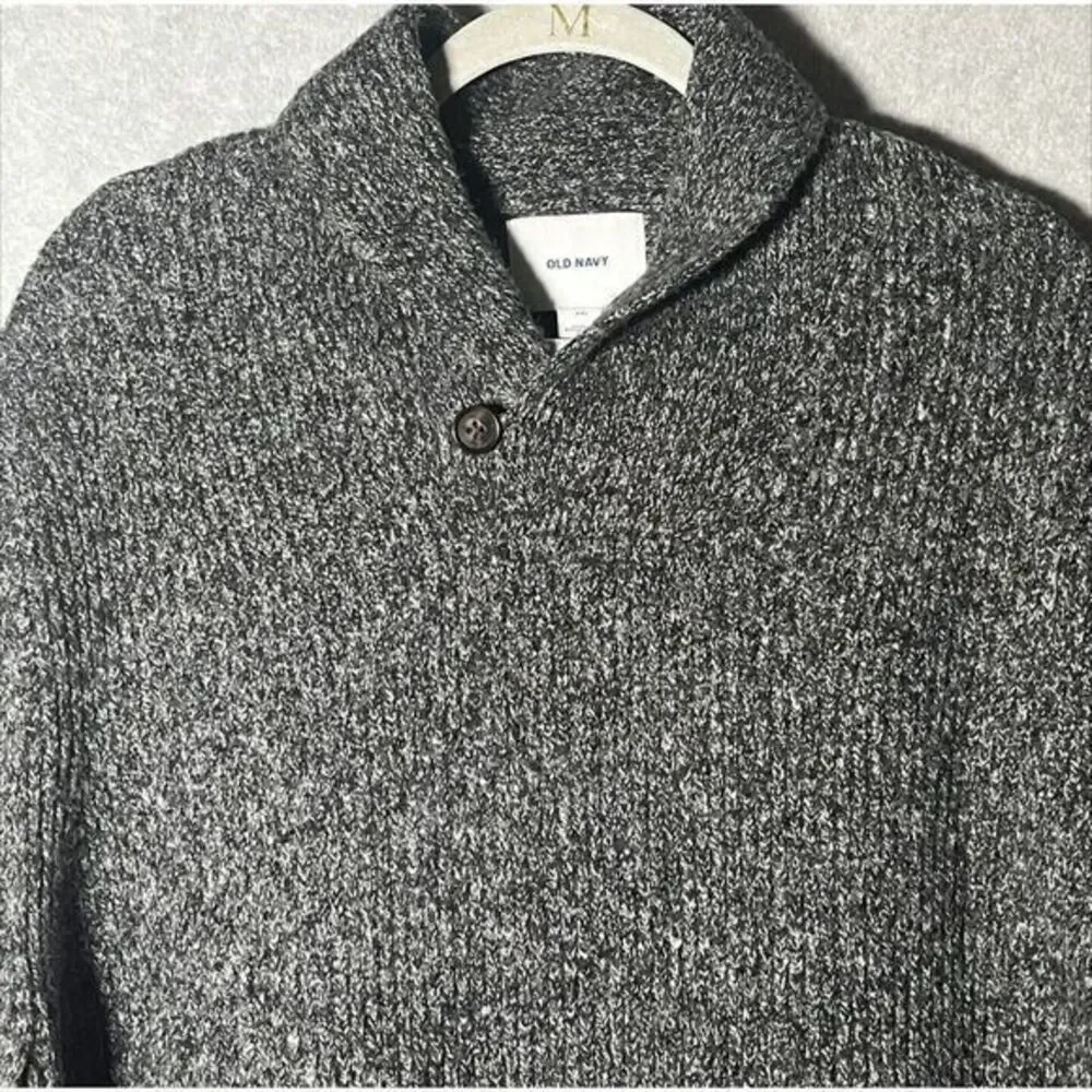 Old Navy Button Collar Pullover Sweater Mens XXL Marled Grunge‎ Grampa Retro